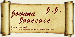 Jovana Jovčević vizit kartica
